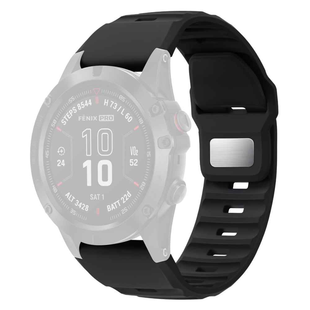 26 mm silikonarmbånd Garmin Fenix 8 51 mm / Enduro 3 / Enduro 2 Hurtigutløsende klokkerem - Svart