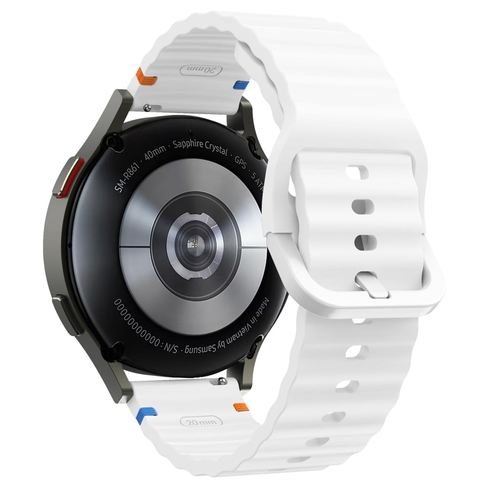 20 mm silikonarmbånd Garminactive 5 / Garmin vivoactive 5 / Venu Sq Wave Design klokkerem - Hvit