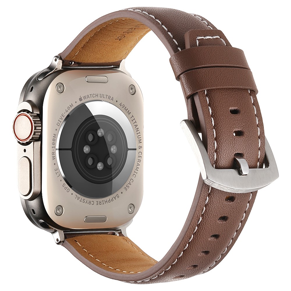 Rem Apple Watch Series 41 mm - 40 mm - 38 mm ekte kuskinnrem - Mørkebrun