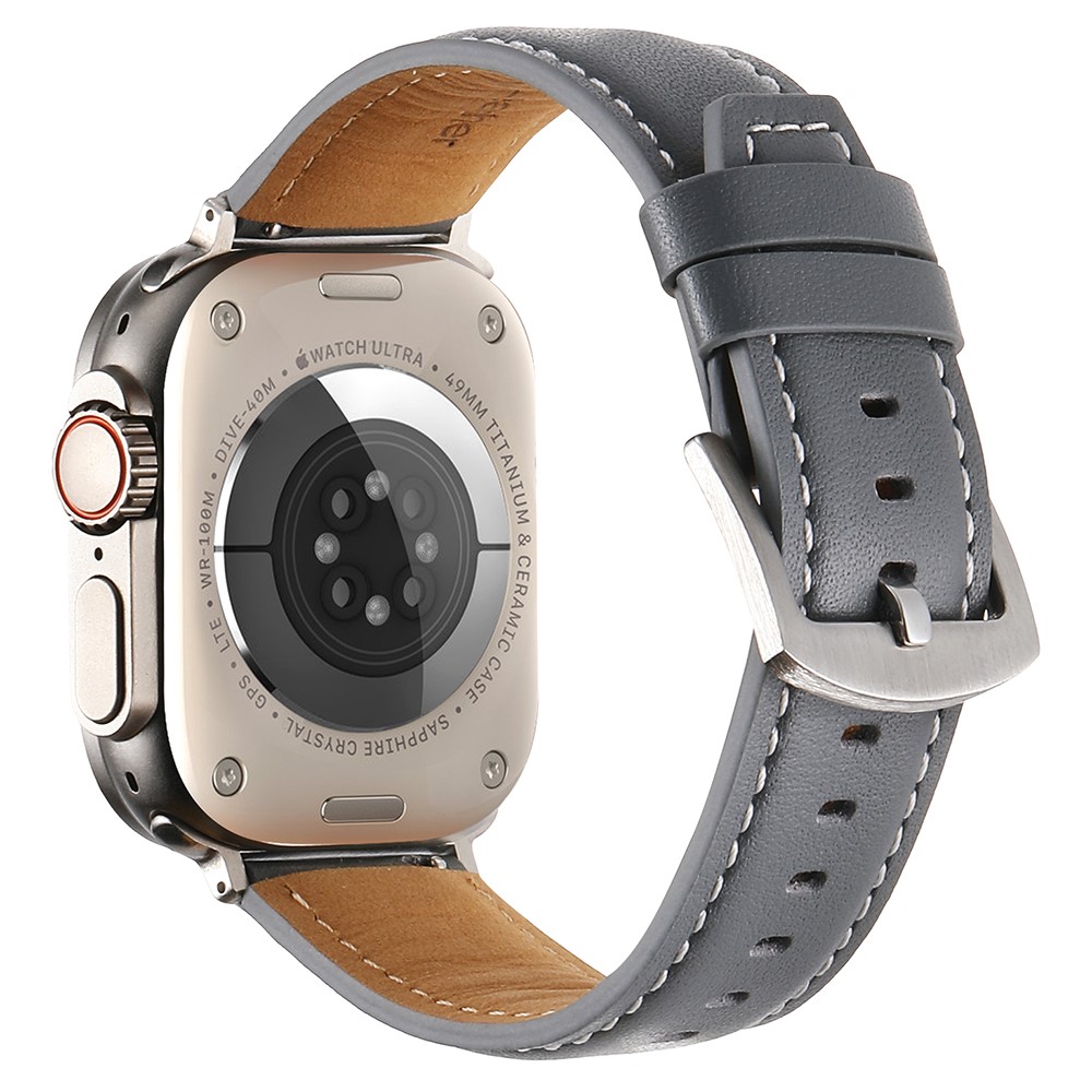 Rem Apple Watch Series 41 mm - 40 mm - 38 mm ekte kuskinnrem - Grå