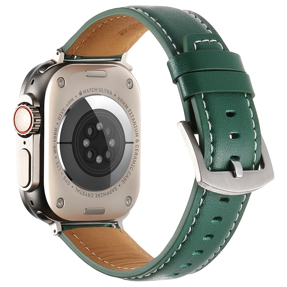 Rem Apple Watch Series 41 mm - 40 mm - 38 mm ekte kuskinnrem - Grønn