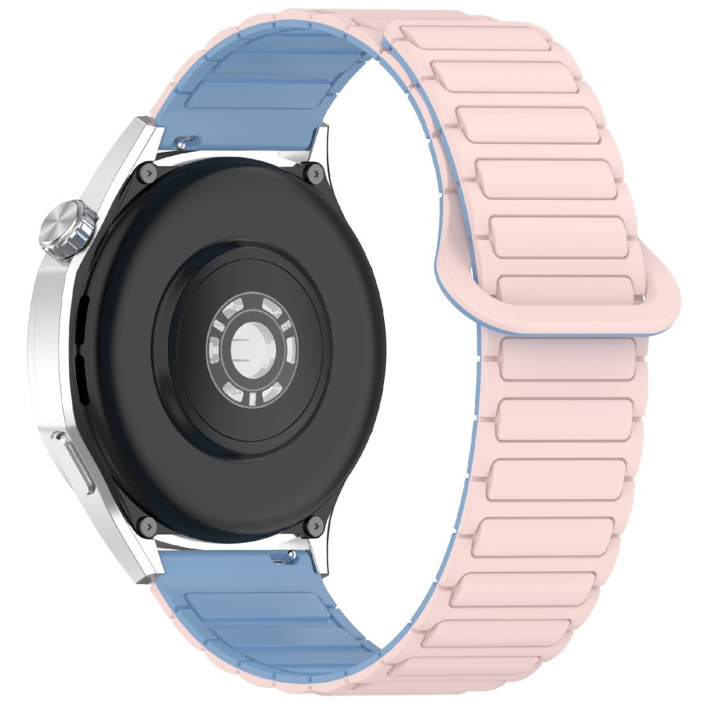 Huawei Watch GT 5 Pro 42mm / GT 5 41mm / GT 4 41mm / Garmin Venu 3S / Forerunner 265S Silikonbånd 18mm Magnetisk klokkerem - Rosa / Blå