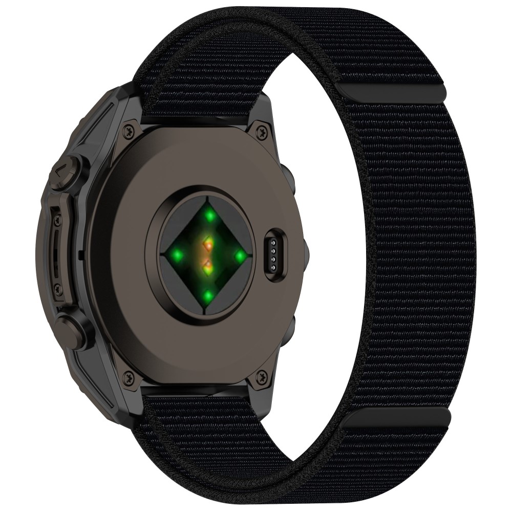 Garmin Fenix 8 47mm / Garmin Fenix 7 / 6 / 5 Klokkerem Nylon Justerbar armbåndsrem - Svart