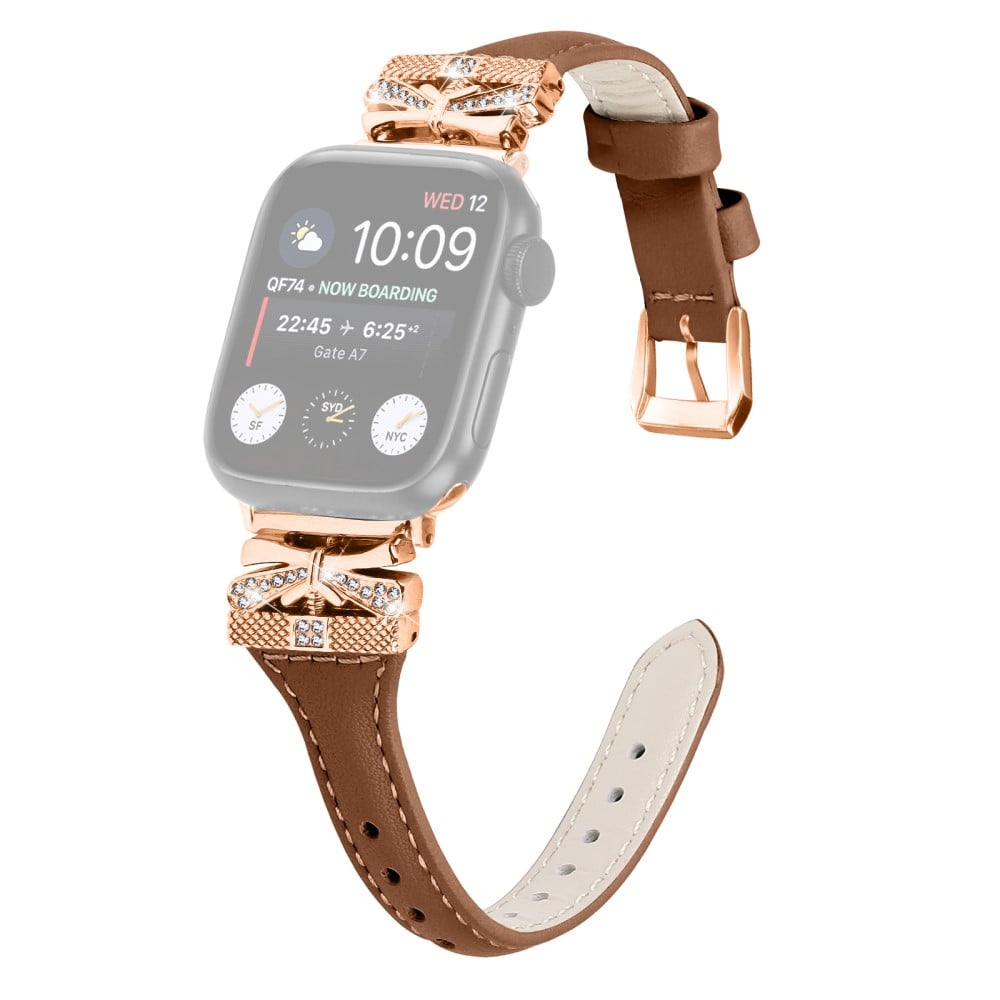 Rose Gold Buckle Watch Strap Apple Watch Series 9 / 8 / 7 / 41mm / 6 / 5 / 4 / SE / SE (2022) / SE (2023) 40mm / Series 3 2 1 38mm - Brun