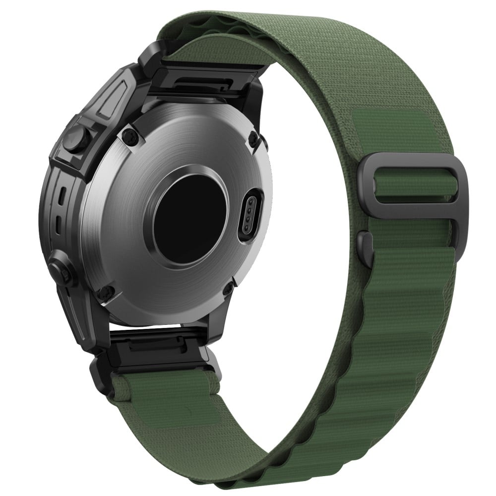 Garmin Fenix 7 / Forerunner 965 / 955 / 945 / 935 Klokkerem Nylon Loop Quick Release 22mm Armbånd - Militærgrønn