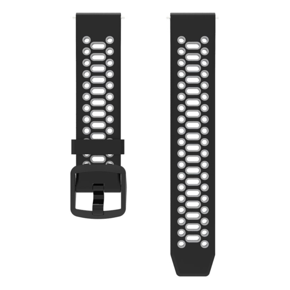 Coros Pace 2 / Garmin vivoactive 5 / GarminActive 5 / Venu Sq 2 Dual Color Watch Strap 20 mm silikonklokkearmbånd - Svart / Grå