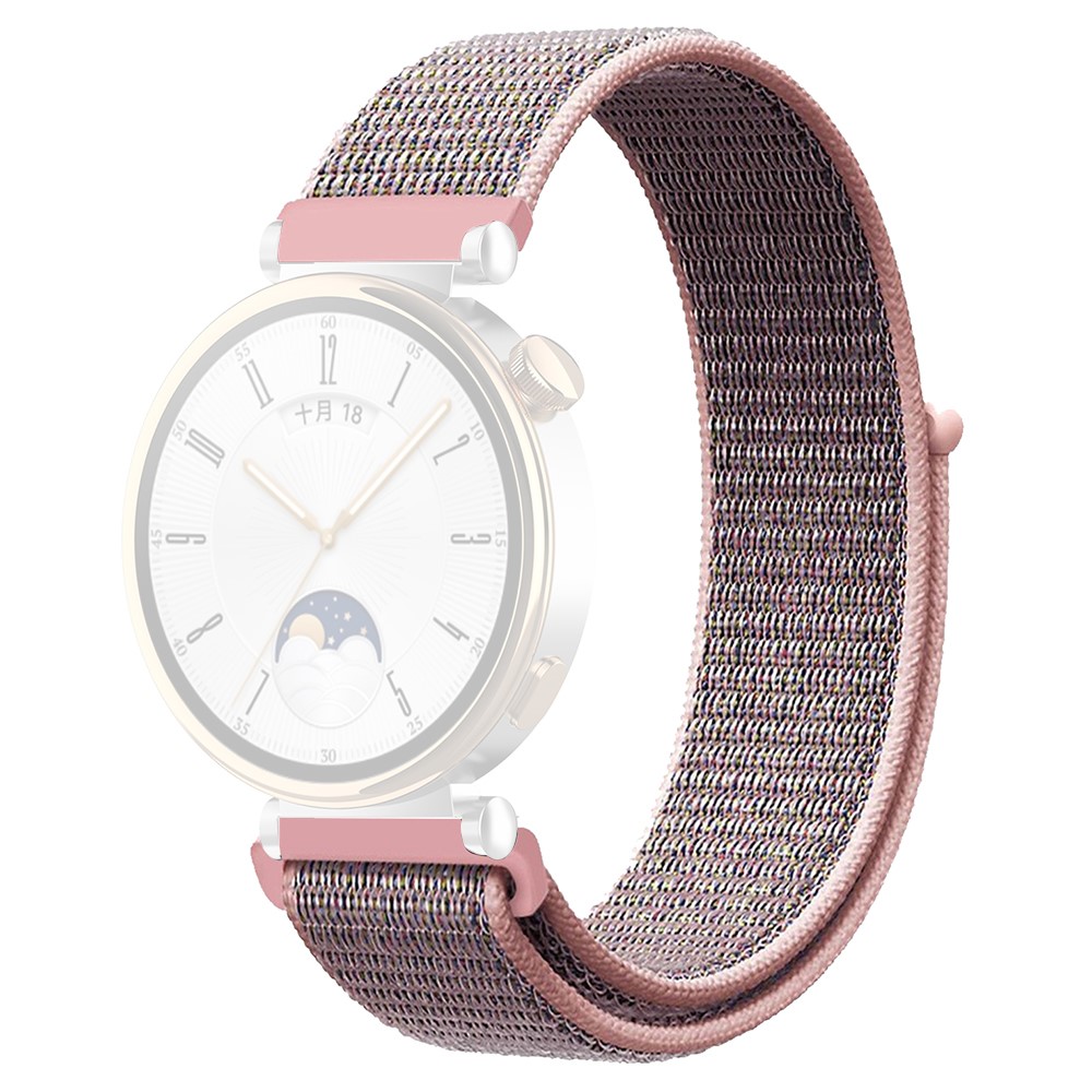 Huawei Watch GT 4 41mm / Garmin Venu 3S Watch Band 18mm Nylon Loop Justerbar håndleddsrem - Rosa