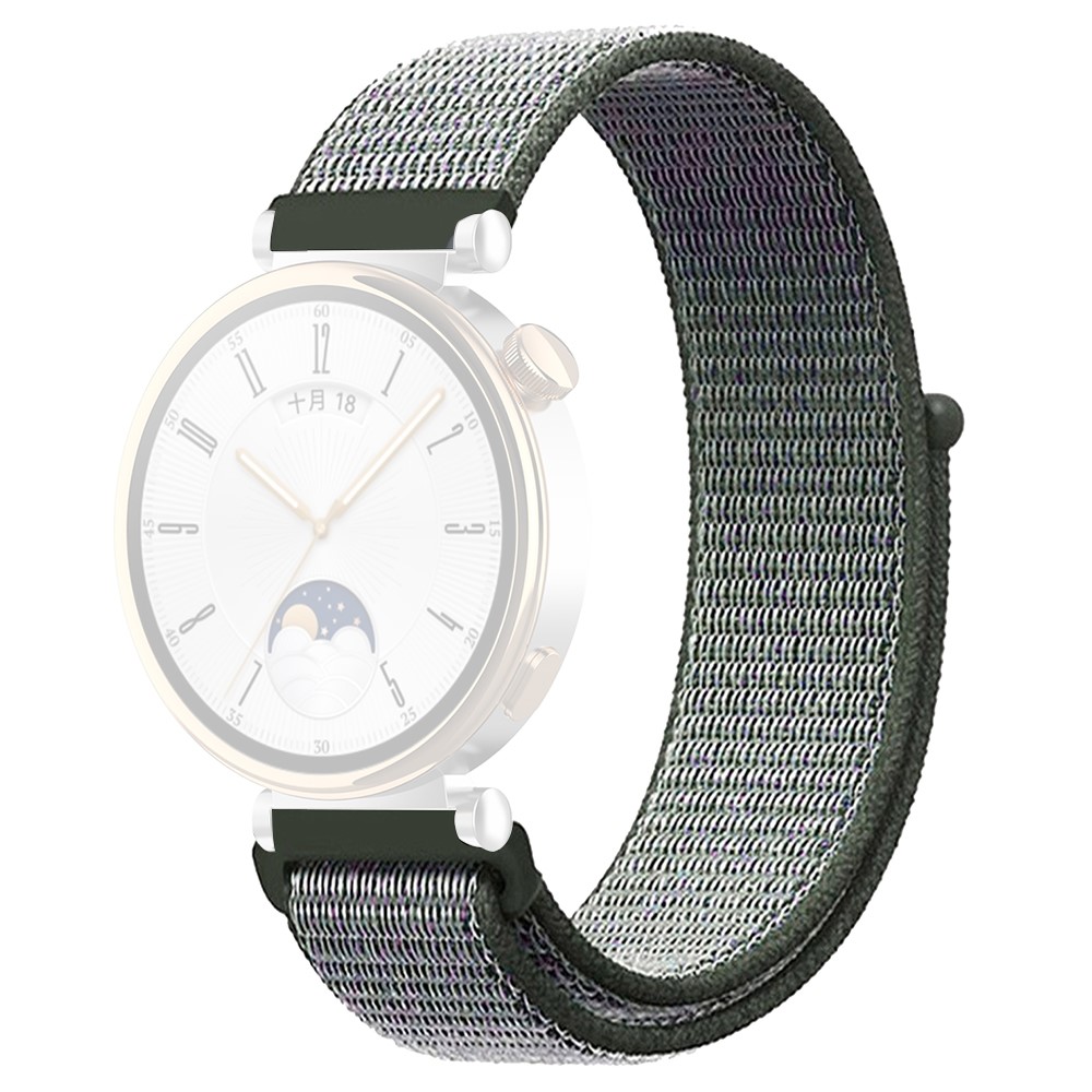 Huawei Watch GT 4 41mm / Garmin Venu 3S Watch Band 18mm Nylon Loop Justerbar håndleddsrem - Mørk Oliven