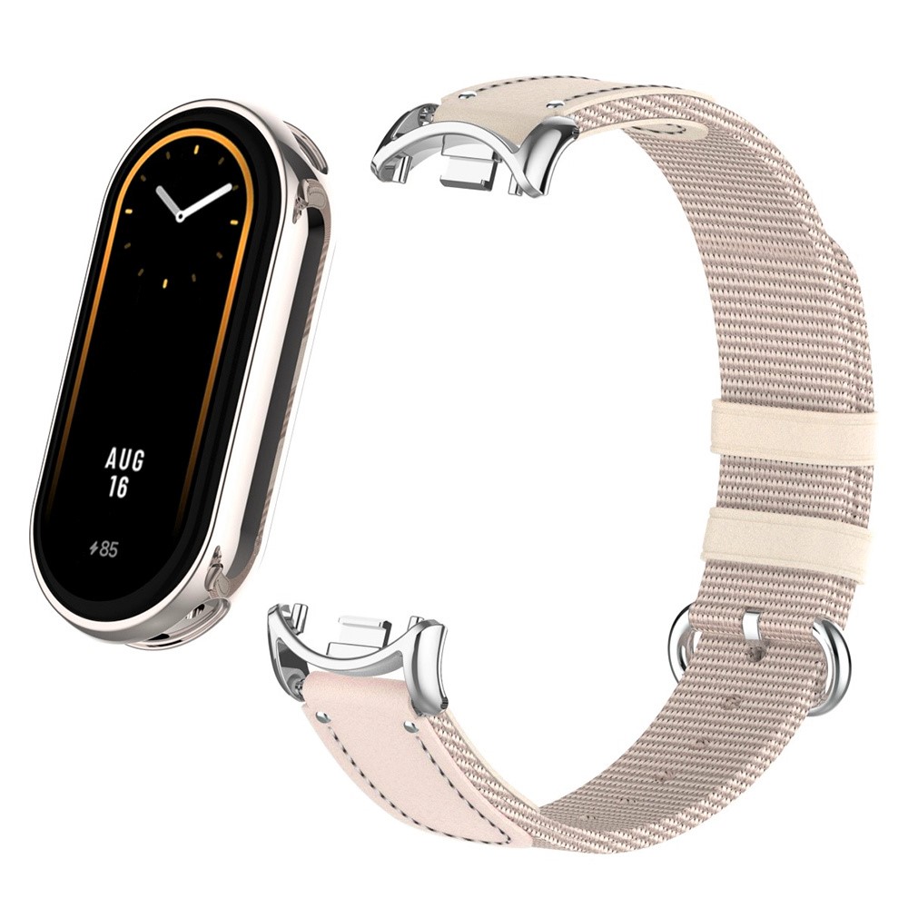 Xiaomi Smart Band 8 / Band 8 NFC Woven Canvas Smartwatch Strap Justerbart klokkerem - Beige