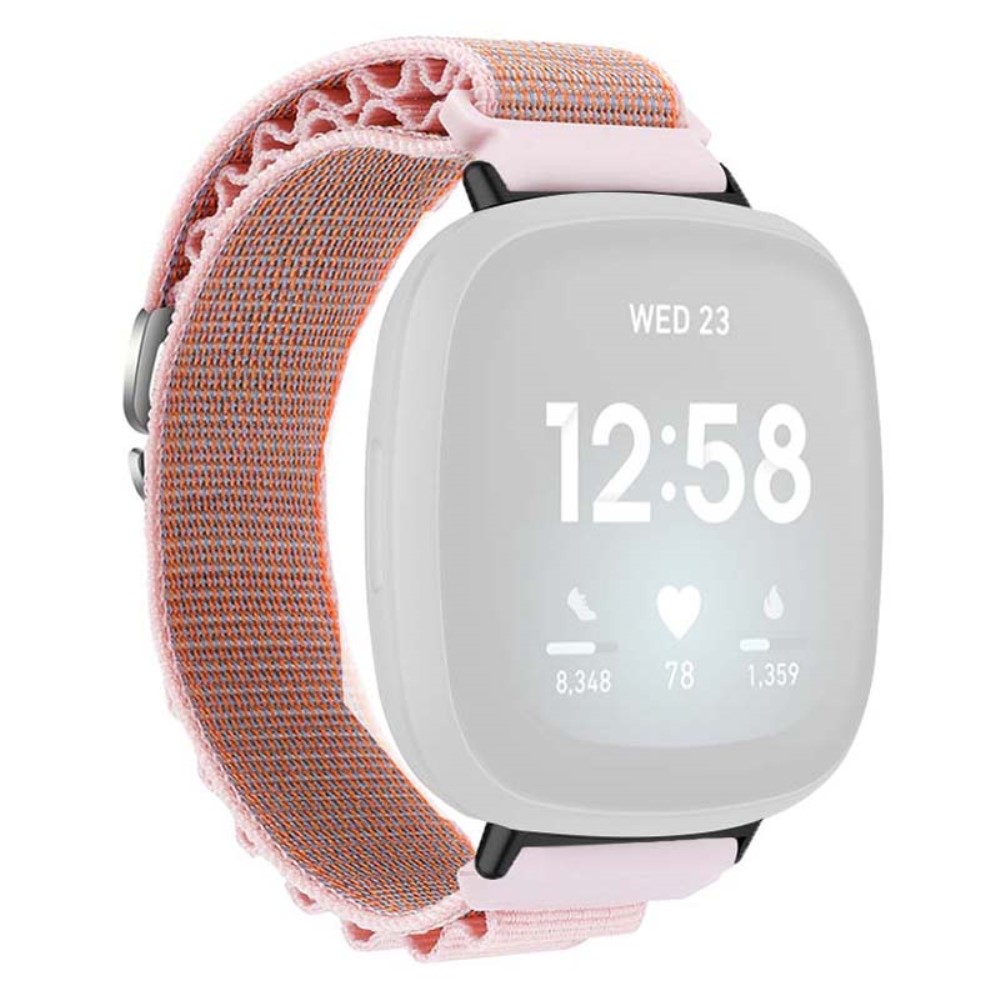 Fitbit Versa 4 / Versa 3 / Sense 2 / Sense Watch Band Nylon Justerbar håndleddsrem - Rosa