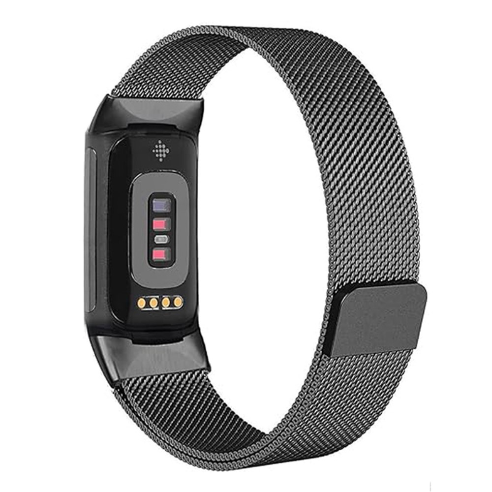 KALEBOL Series Fitbit Charge 4 / 3 Armbånd i rustfritt stål Milanese Mesh Armbånd - Svart