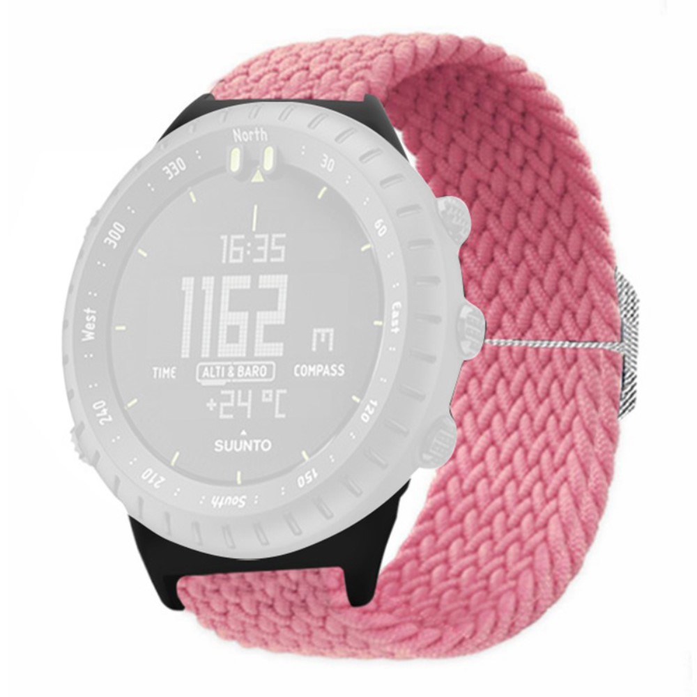 Suunto Core-klokkebånd Stretchy 22mm Soft Nylon Elastic Braided Strap - Rosa