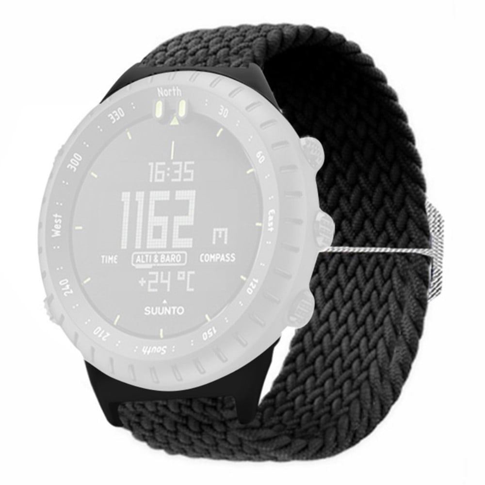 Suunto Core-klokkebånd Stretchy 22mm Soft Nylon Elastic Braided Strap - Svart