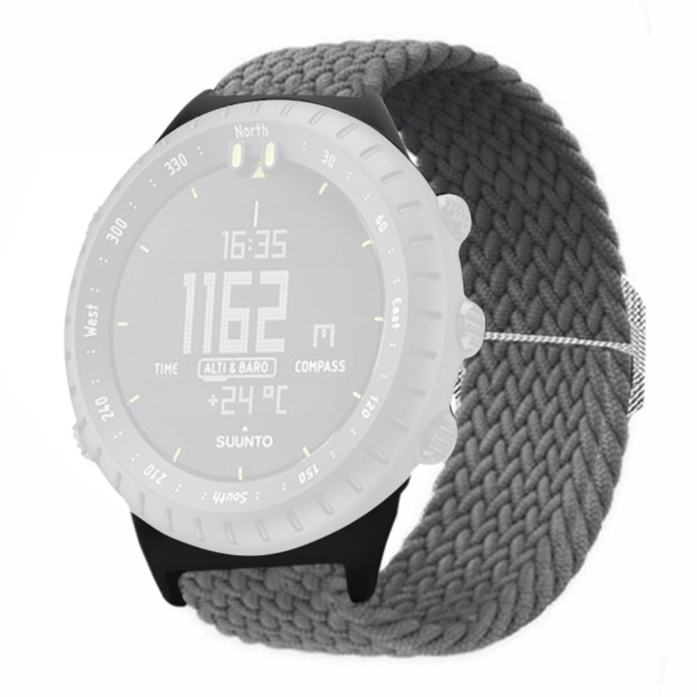 Suunto Core-klokkebånd Stretchy 22mm Soft Nylon Elastic Braided Strap - Grå