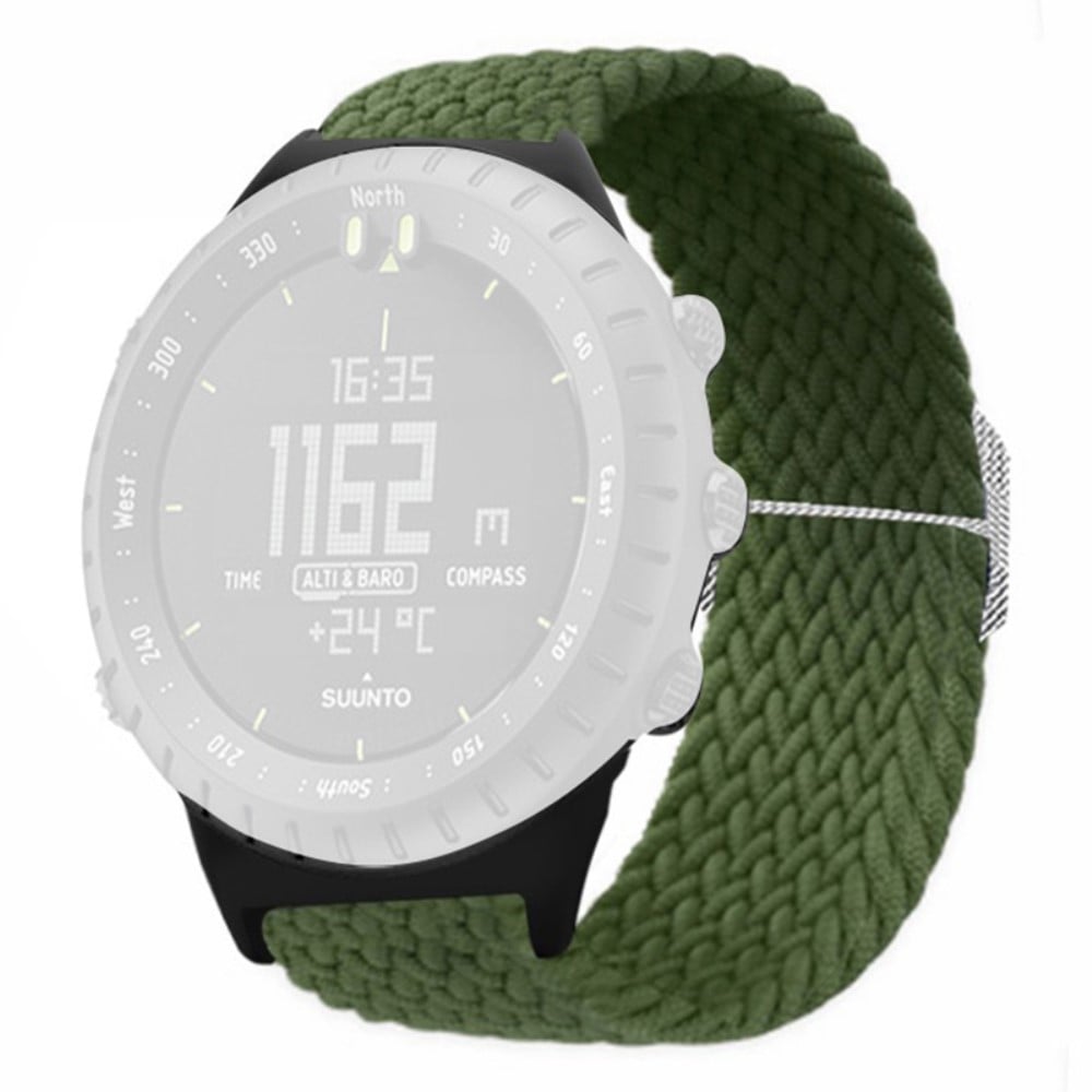 Suunto Core-klokkebånd Stretchy 22mm Soft Nylon Elastic Braided Strap - Militærgrønn