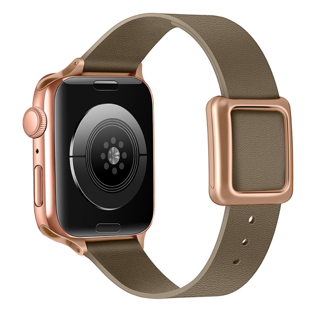 Apple Watch Series 41mm - 40mm - 38mm Universal Smart Watch-armbånd i lær - Taupe