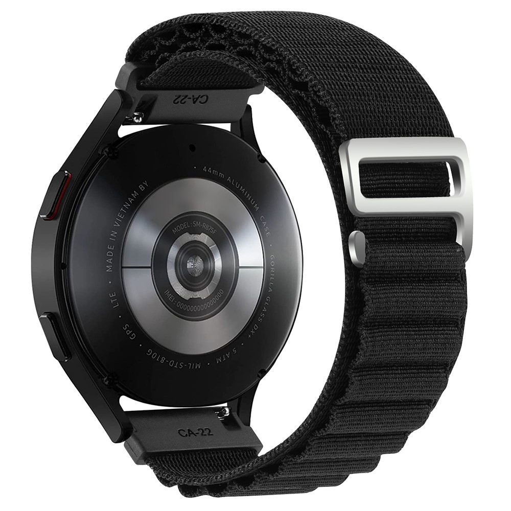 KALEBOL KLB-GSNL-001 Samsung Galaxy Watch3 45 mm / Huawei Watch GT4 46 mm klokkerem 22 mm nylonarmbånd - Svart