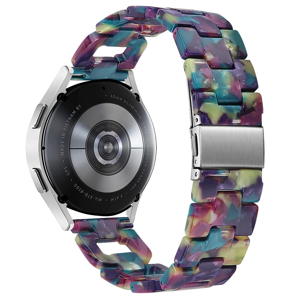 Garmin Forerunner 245 / 245 Music Fashion D-Shape harpiksarmbånd armbåndsurarmbånd - Lilla + Grønn Blomst