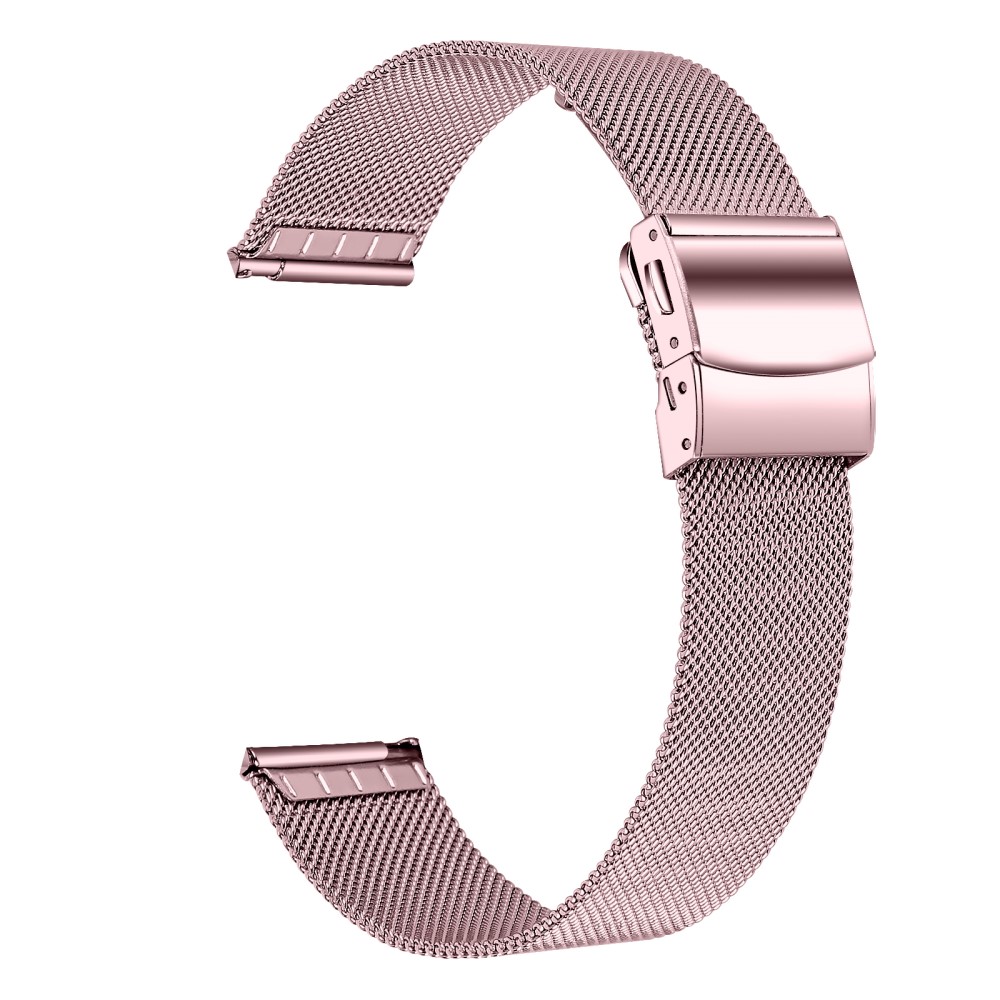 Garmin Venu / Venu Sq / Forerunner 55 Milanese Watchband 20 mm klokkerem i rustfritt stål - Rosa Rose