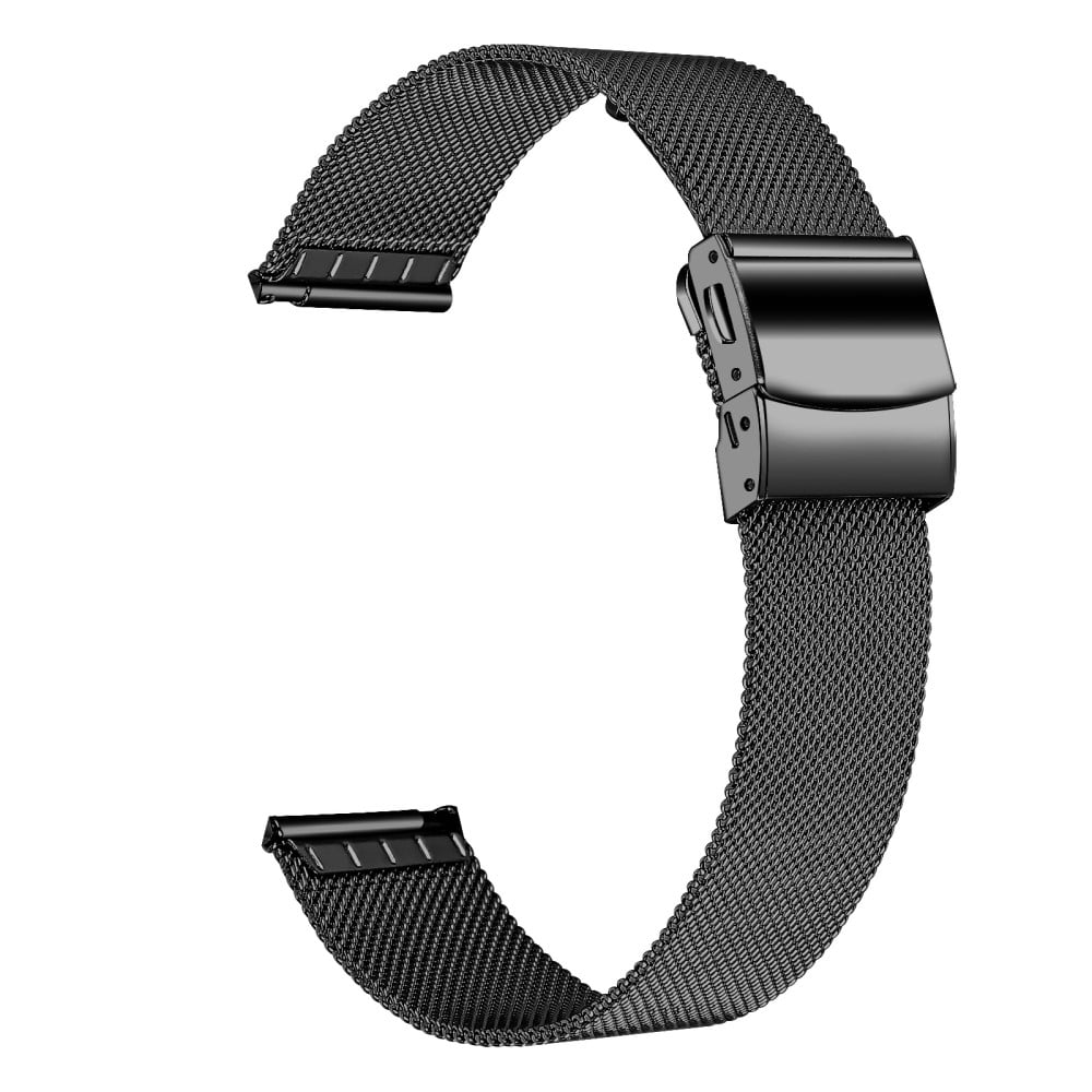 Garmin Vivomove Sport / Venu 2 Plus rustfritt stål 20 mm Milanese-klokkearmbånd - Svart