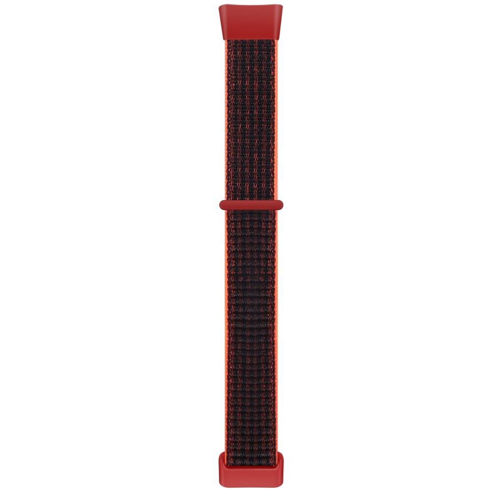 Fitbit Charge 5/6 Nylon Strap Quick Release Sportsklokkearmbånd - Rød / Svart