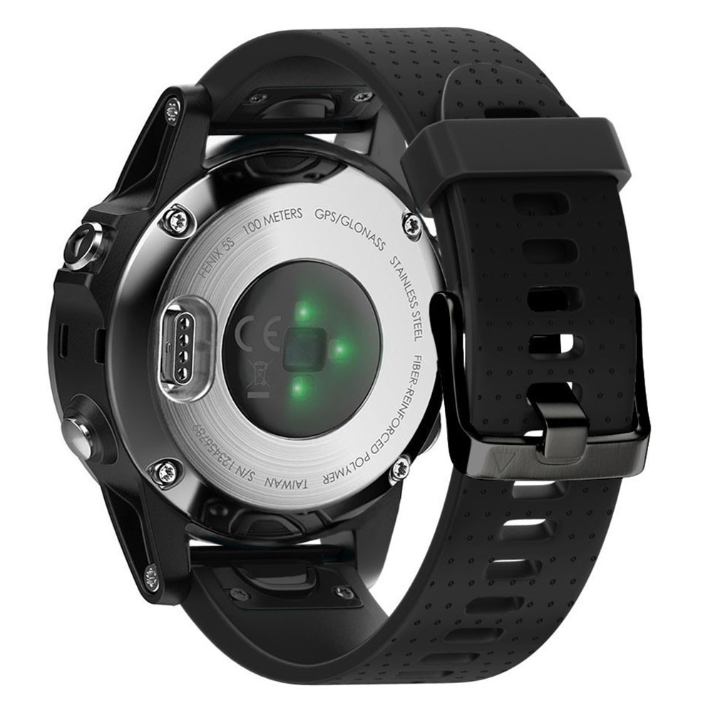 KALEBOL KLB-YDGJ-001 Garmin Fenix 7S / Fenix 7S Pro-klokkearmbånd 20 mm silikonarmbånd med prikkestruktur - Svart