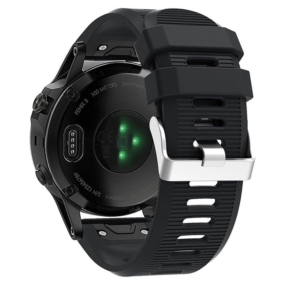 KALEBO LKLB-HWGJ-001 Garmin Fenix 6X / Fenix 7X / Instinct 2X Smart Watch Band QuickFit 26 mm silikonrem - Svart