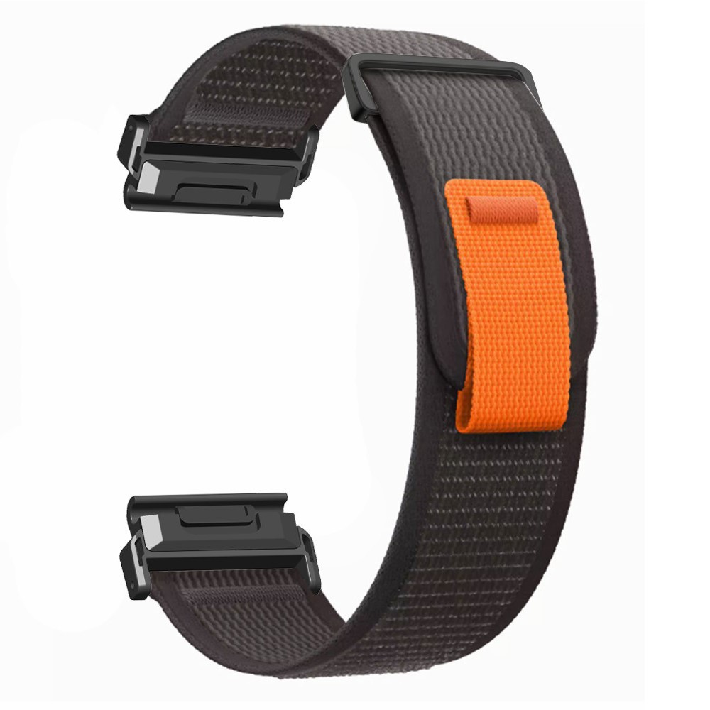 Garmin Fenix 7 / Fenix 6 GPS / Fenix 5 Trail Loop Strap Nylon Watchband - Svart / Svart + Svart