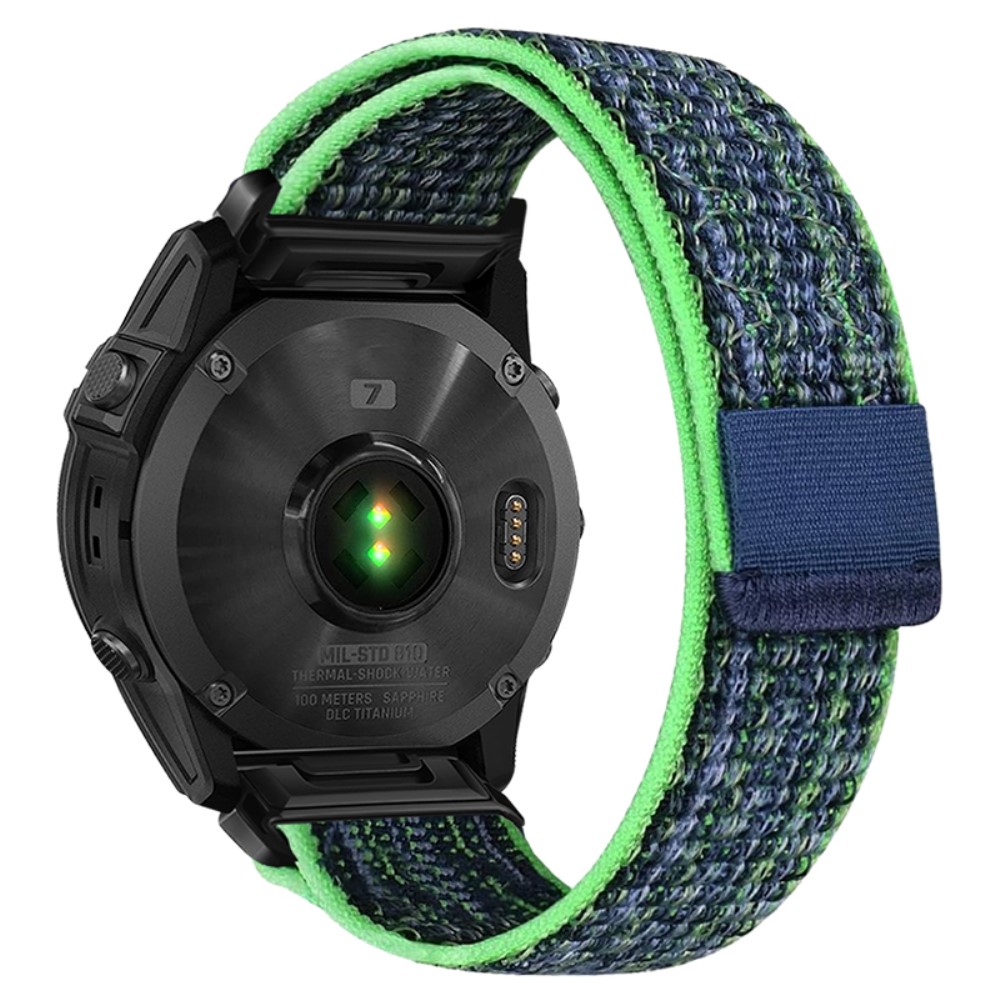 Garmin Tactix 7 Pro / Fenix 7X / 6X Pro / 5X Plus Universal Watchstrap Nylon Watchstrap 26mm - Grønn