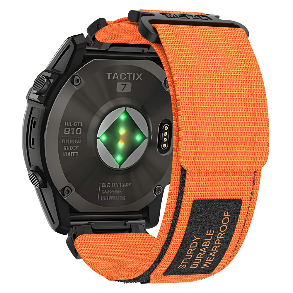 Garmin Tactix 7 Pro / Fenix 7X / 6X Pro / 5X Plus Urarmbånd 26 mm nylonarmbånd - Oransje