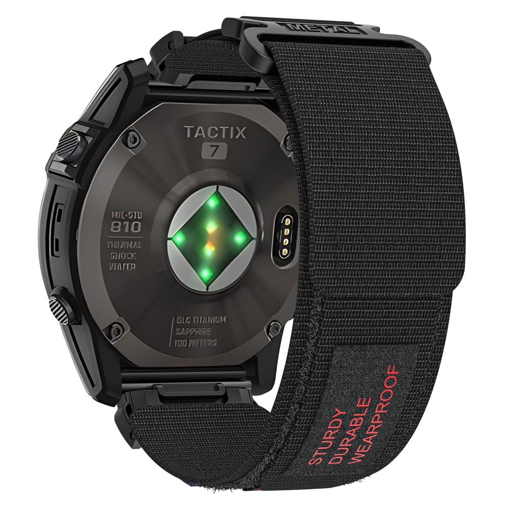 Garmin Tactix 7 Pro / Fenix 7X / 6X Pro / 5X Plus Urarmbånd 26 mm nylonarmbånd - Svart