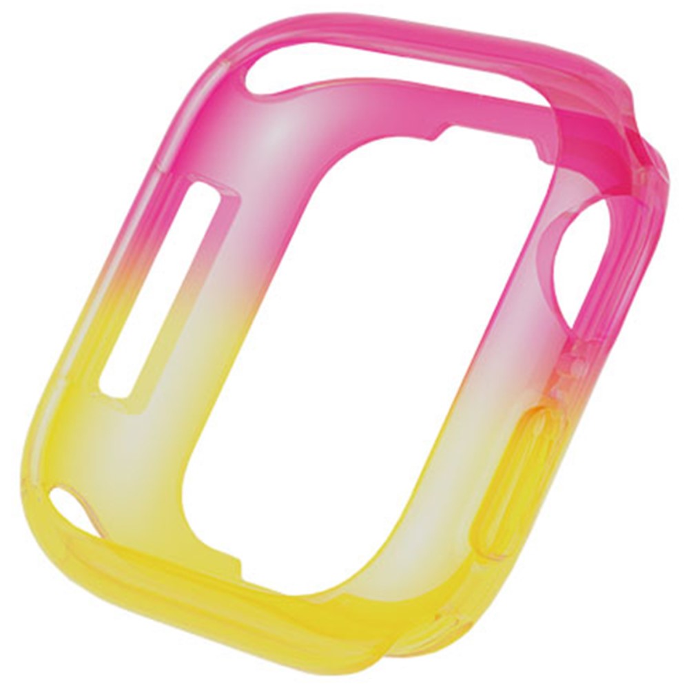 Apple Watch Series 4 / 5 / 6 / SE / SE (2022) 44mm / 7 / 8 / 9 45mm Dual Color Translucent Matte Flexible Watch Case - Rosa + Gul