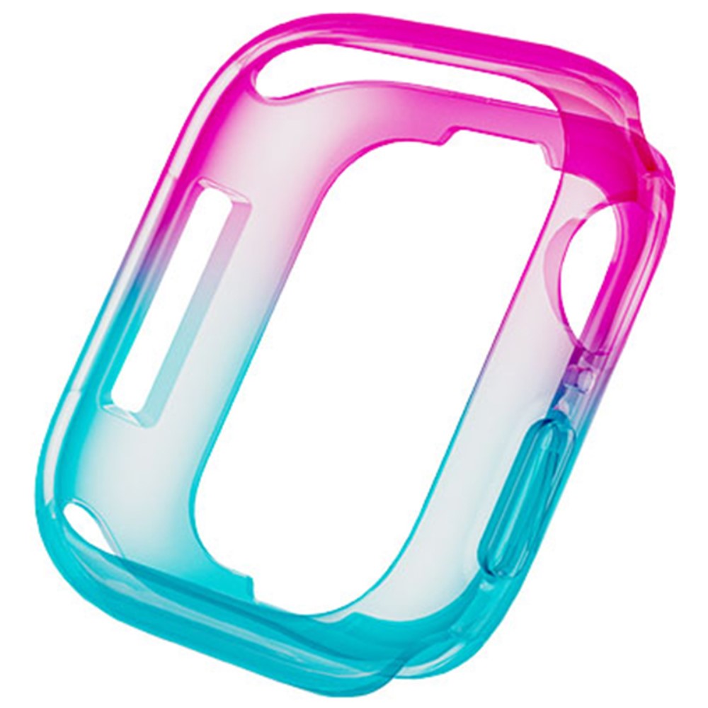 Apple Watch Series 4 / 5 / 6 / SE / SE (2022) 44mm / 7 / 8 / 9 45mm Dual Color Translucent Matte Flexible Watch Case - Rosa + Blå