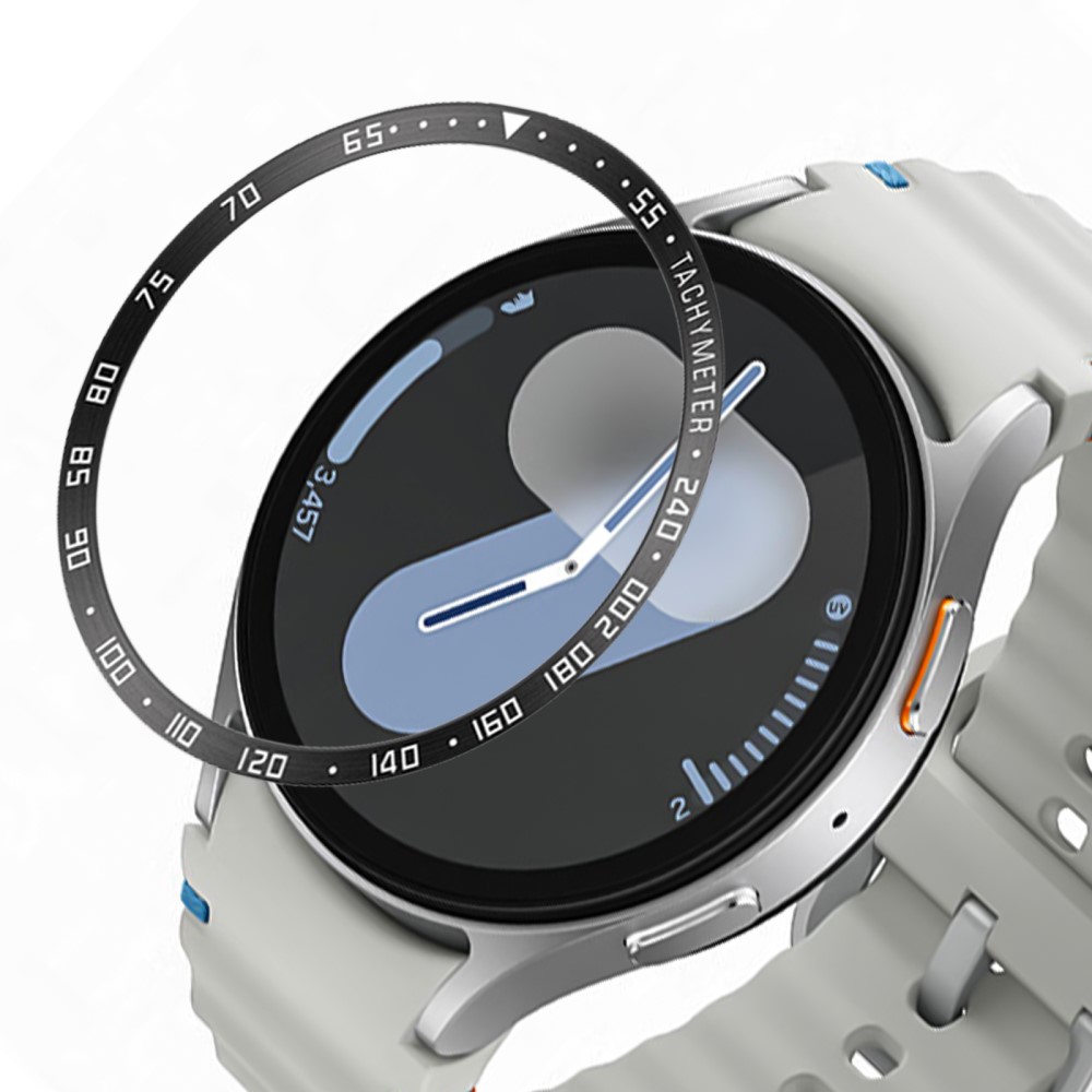 Samsung Galaxy Watch7 44mm Watch Bezel Ring Metal Dial Bezel Adhesive Frame Ring Deksel - Style E / Svart