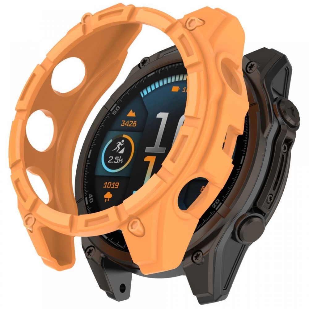 Garmin Fenix 8 47 mm fleksibelt, ripefritt, hult dekseletui til klokkerammen - Oransje