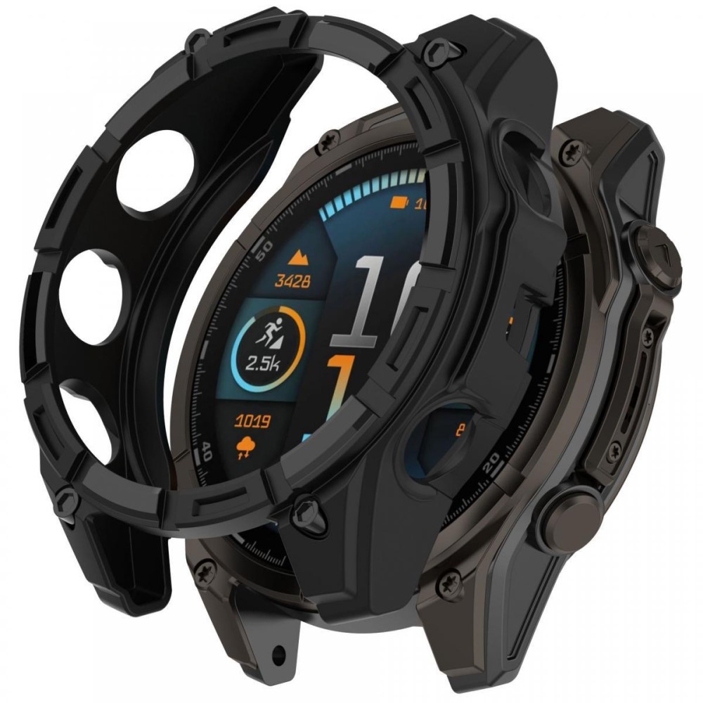 Garmin Fenix 8 43 mm fleksibelt, ripefritt, hult dekseletui til klokkerammen - Svart