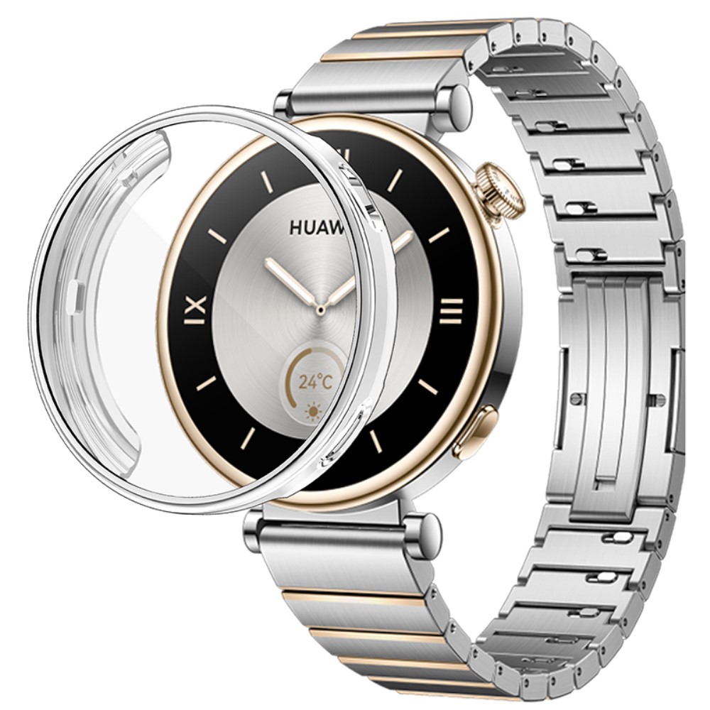 Huawei Watch GT 4 41mm Watch Protector Galvanisering Full dekning Fleksibelt klokkedeksel - Sølv