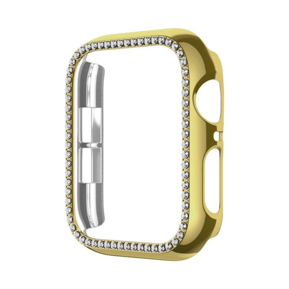 Apple Watch Series 6 / 5 / 4 / SE (2022) / SE (2023) / SE 44mm Hard støtbestandig klokkerammeveske med rhinestone - Gull