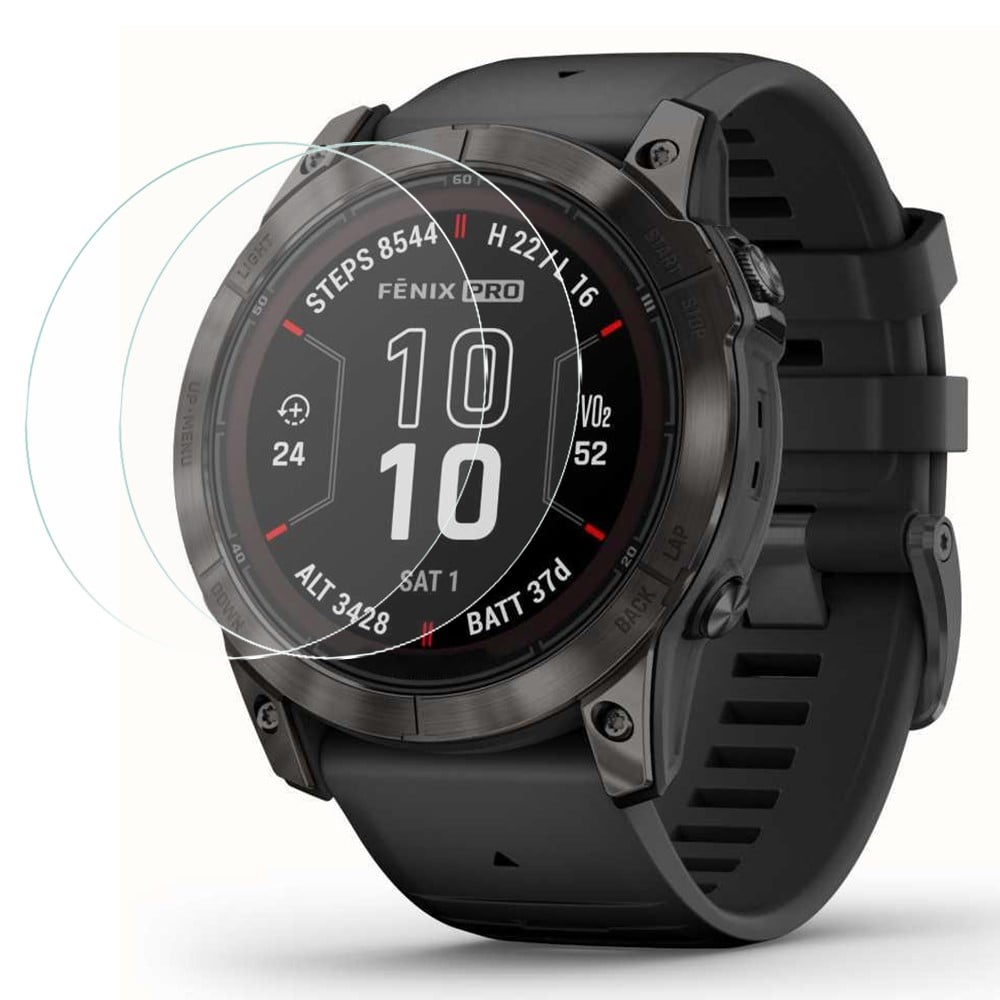 2-pack Garmin Fenix 7X Pro Tempered Glass 2.5D Watch Screen Protector HD Clear