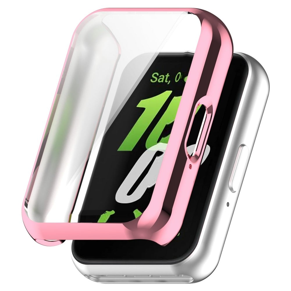 Samsung Galaxy Fit3 Watch Frame Case Galvanisering Fullt innpakket fleksibelt klokkedeksel - Rosa