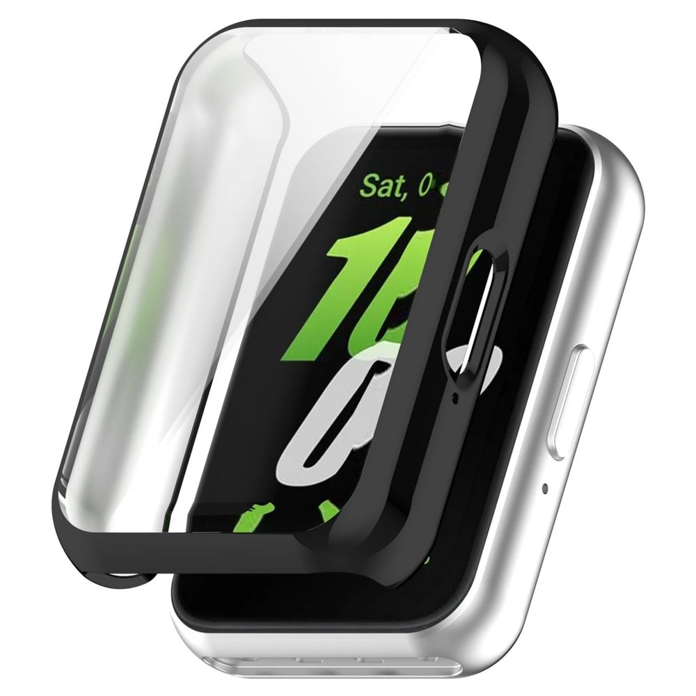 Samsung Galaxy Fit3 Watch Frame Case Galvanisering Fullt innpakket fleksibelt klokkedeksel - Svart