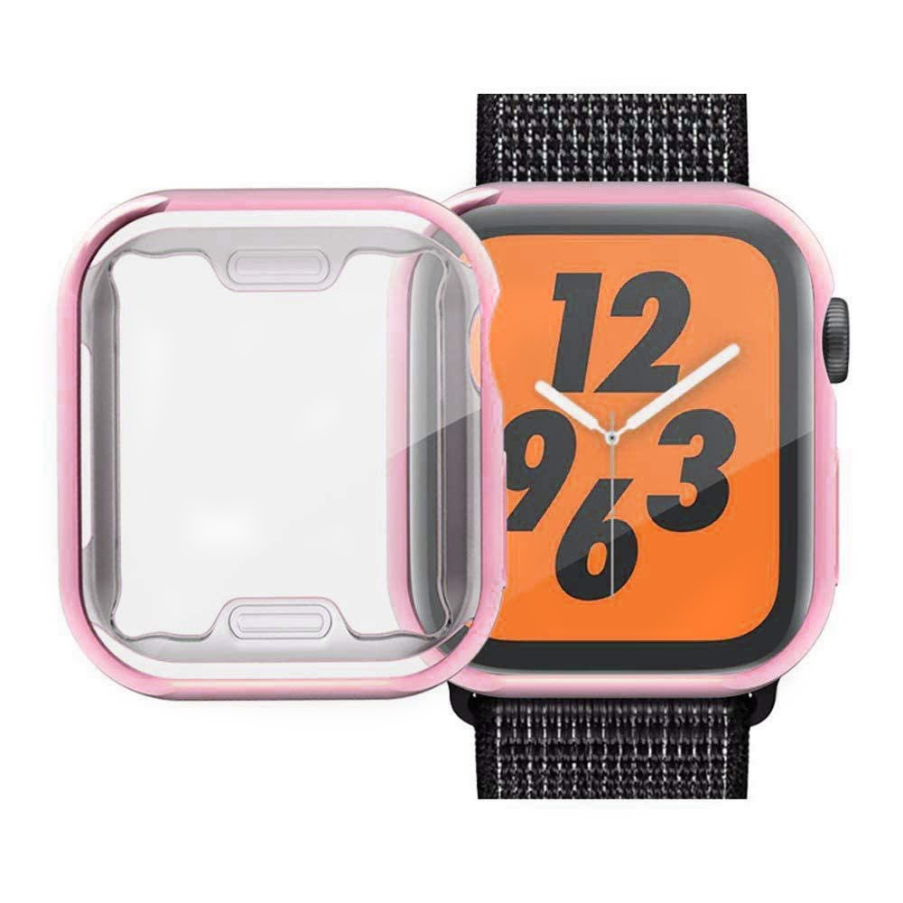 Apple Watch Serie 3 / 2 / 1 38 mm etui Galvanisering av fleksibelt urdeksel med skjermbeskytter - Rosa