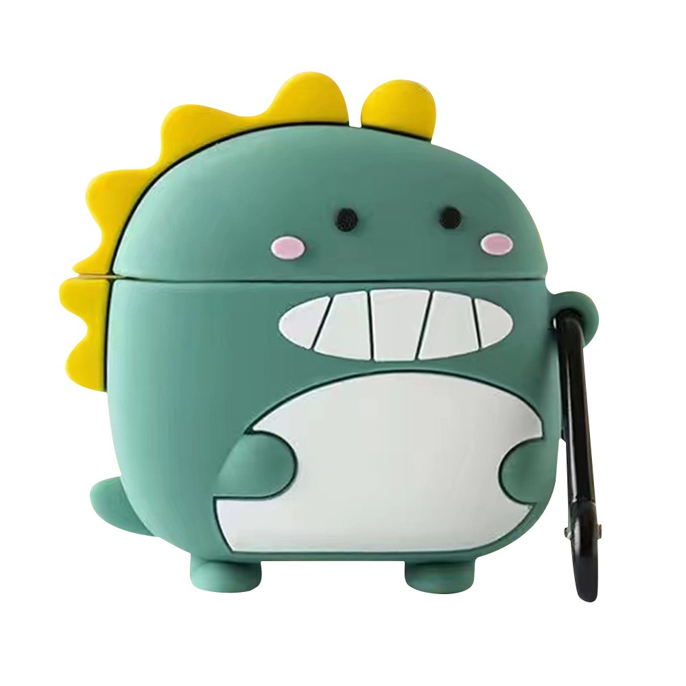 Edifier TWS1 Bluetooth Earphone Cover Cute Cartoon Soft Silicone Anti-Collision Case - Green Dinosaur