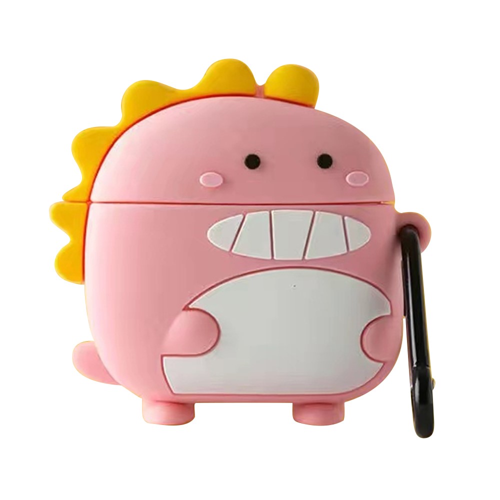 Edifier TWS1 Bluetooth Earphone Cover Cute Cartoon Soft Silicone Anti-Collision Case - Pink Dinosaur