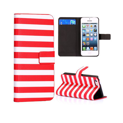 Bilde av Stripes(rød/hvit) Iphone 5c Lær Etui