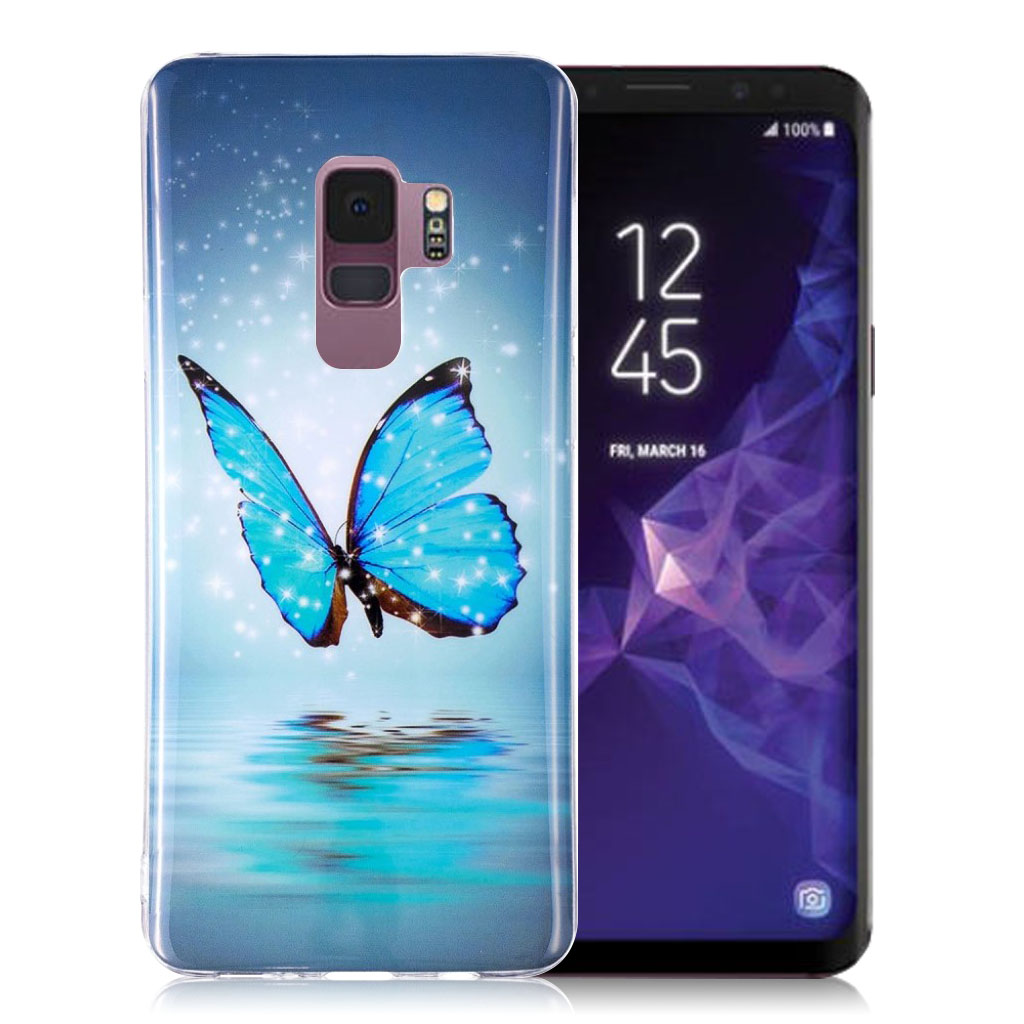 Samsung Galaxy S9 Deksel laget av silikon - Blå sommerfugl