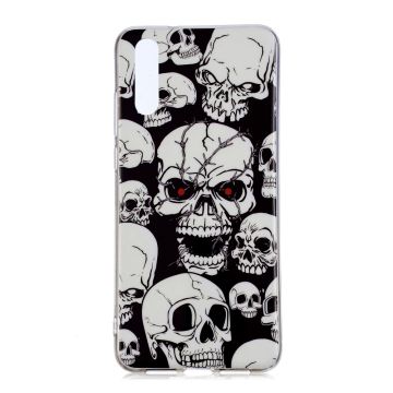 Luminous IMD Patterned Soft TPU Mobile Shell for Huawei P20 - Skulls