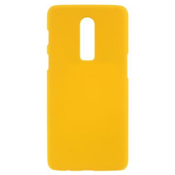 For OnePlus 6 Rubberized Hard Plastic Mobile Shell Case - Yellow