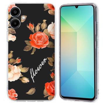 Vibe Samsung Galaxy A06 deksel - Svart Bakgrunn Blomster