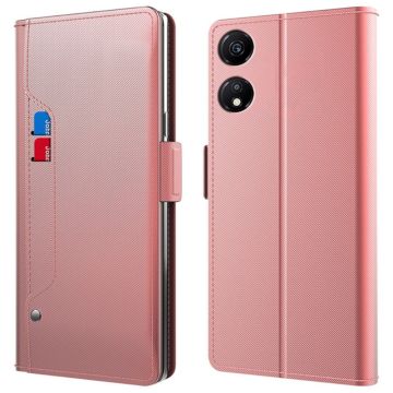 Telefonetui med sminkespeil og glatt design for Honor X5 Plus - Rosa